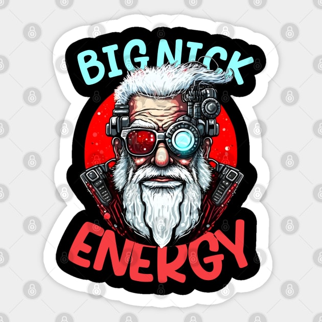 Big Nick Energy Funny Men Santa Ugly Christmas Sticker by hadlamcom